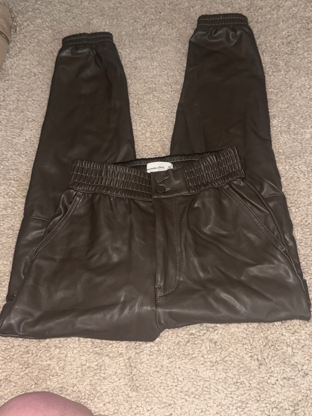 NWOT Abercrombie & Fitch faux leather joggers - Picture 2 of 4